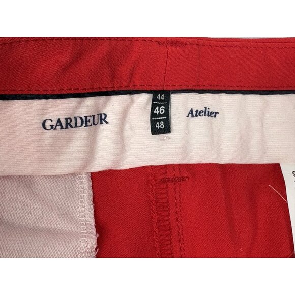 Atelier Gardeur DINA 2 Pants Red Womens Sz 16 Zip Pockets 28” Inseam Stretch - Picture 7 of 13